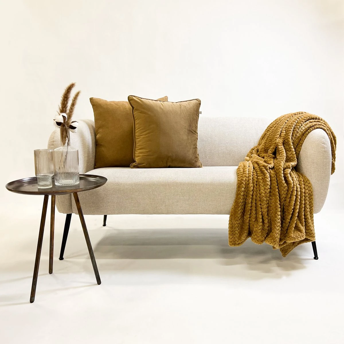 Dutch Decor MARA Tobacco Brown 150x200 Cm - Bruin - Woondeken 4 Dutch Decor MARA Tobacco Brown 150x200 Cm - Bruin - Woondeken - Afbeelding 2