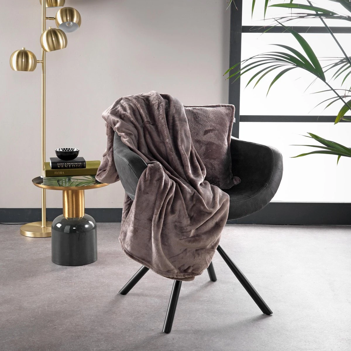 Dutch Decor - BILLY - Plaid Flannel Fleece 150x200 Cm - Driftwood - Taupe - Superzacht - Deken 5 Dutch Decor - BILLY - Plaid Flannel Fleece 150x200 Cm - Driftwood - Taupe - Superzacht - Deken - Afbeelding 3