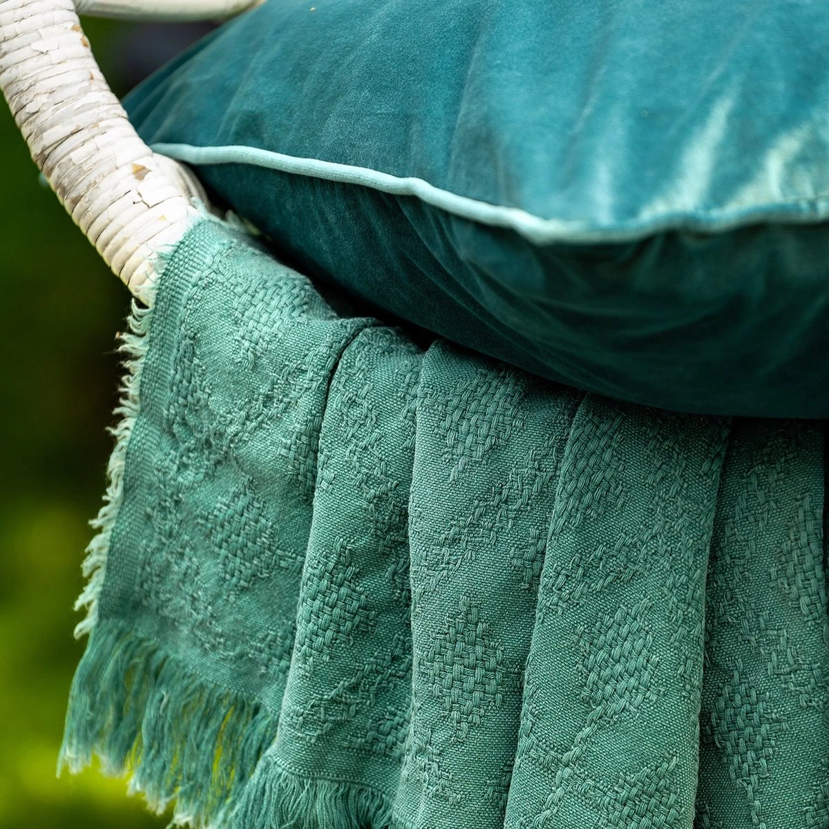 Dutch Decor - BELLE - Plaid Van Katoen 130x180 Cm Sagebrush Green - Groen - Deken 8 Dutch Decor - BELLE - Plaid Van Katoen 130x180 Cm Sagebrush Green - Groen - Deken - Afbeelding 6