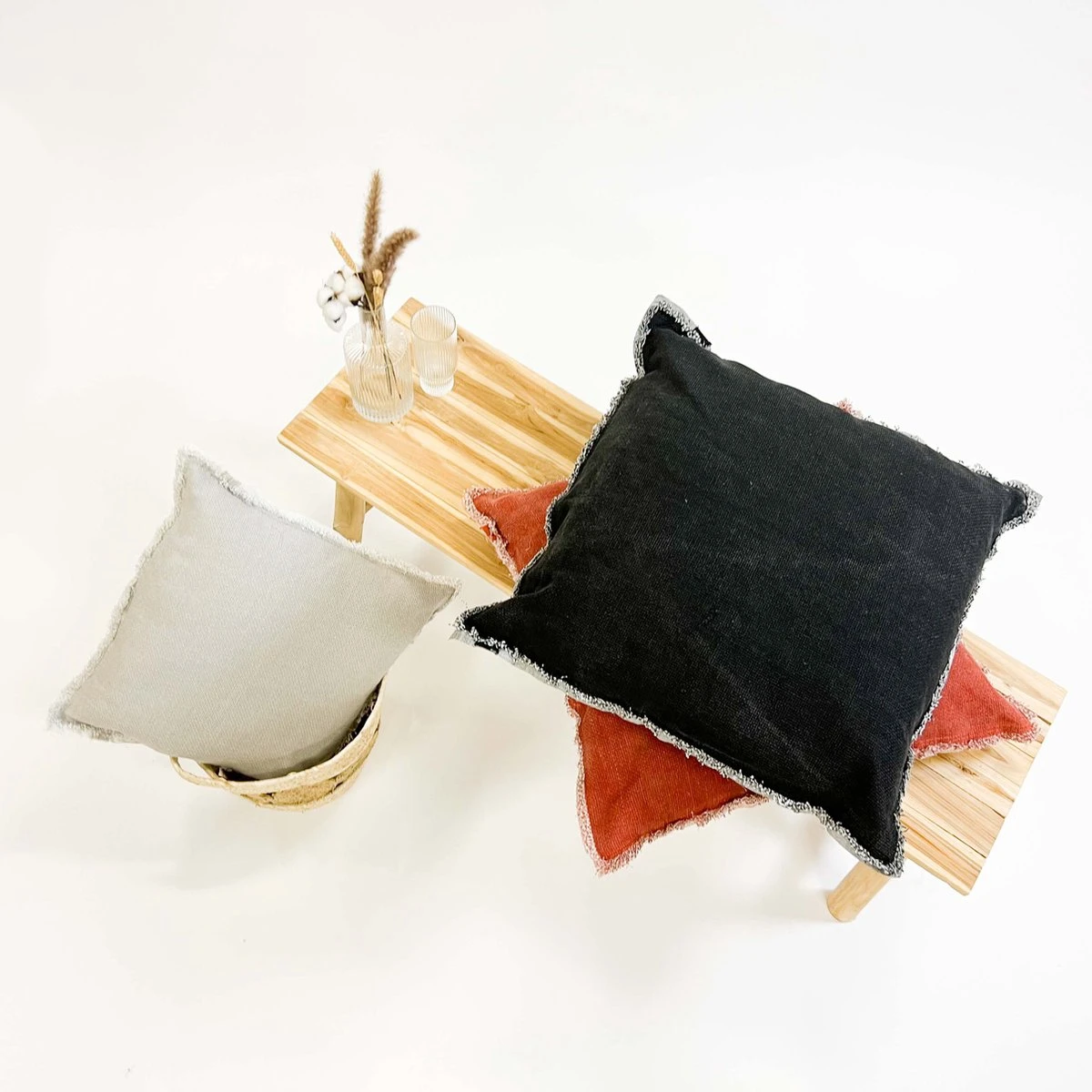 BURTO - Kussenhoes Van Gewassen Katoen Potters Clay 60x60 Cm - Oranje - Exclusief Binnenkussen 13 BURTO - Kussenhoes Van Gewassen Katoen Potters Clay 60x60 Cm - Oranje - Exclusief Binnenkussen - Afbeelding 11