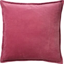 CAITH - Kussenhoes Velvet 100% Katoen 50x50 Cm - Heather Rose - Roze - Exclusief Binnenkussen