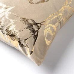AVERY - Sierkussen Velvet 45x45 Cm - Pumice Stone - Beige Met Goudkleurige Print - Inclusief Binnenvulling -Dutch Decor 1200x1200 892