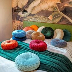 Dutch Decor - KAJA - Sierkussen Rond Velvet 40 Cm - Potters Clay - Oranje -Dutch Decor 1200x1200 922