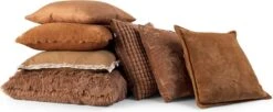 Set Van 2- Dutch Decor ROME- Sierkussens Unikleur Tobacco Brown 45x45 Cm - Bruin -Dutch Decor 1200x494 1