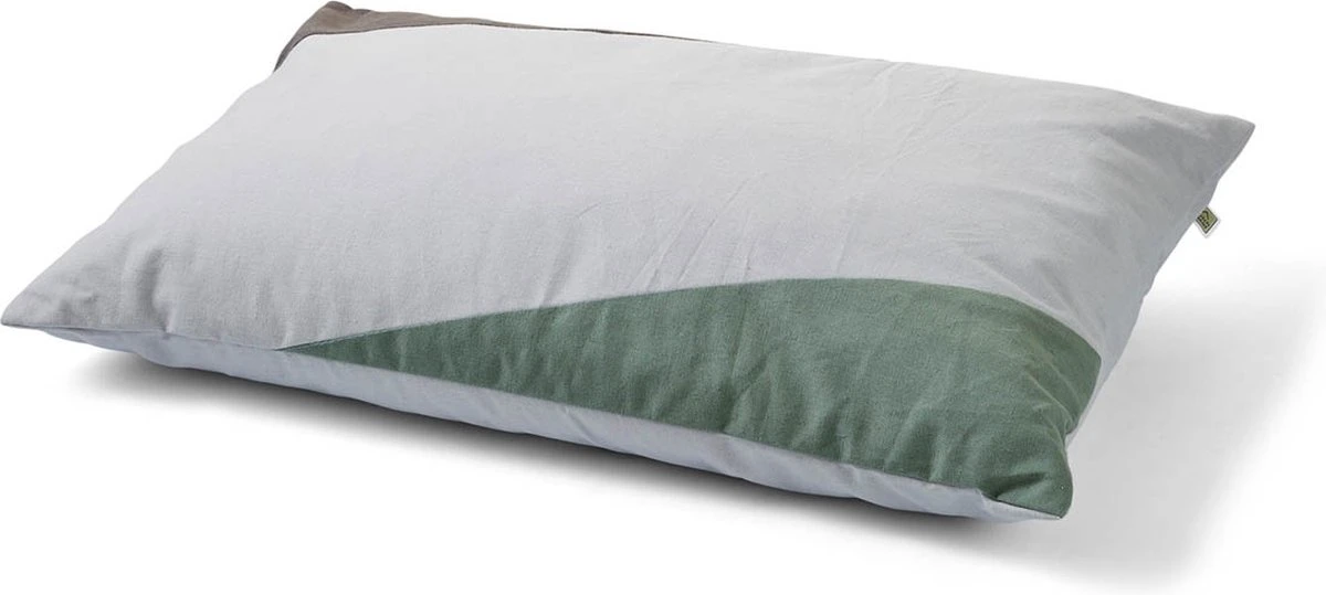 EFYT - Kussenhoes 40x60 Cm - Lichtgrijs - Wit - Groen - Met Rits 6 EFYT - Kussenhoes 40x60 Cm - Lichtgrijs - Wit - Groen - Met Rits - Afbeelding 4