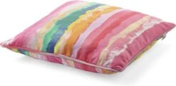 PRIEM - Sierkussen 45x45 Cm - Roze - Geel - Rood - Oranje - Streepjes - Inclusief Binnenkussen 10 PRIEM - Sierkussen 45x45 Cm - Roze - Geel - Rood - Oranje - Streepjes - Inclusief Binnenkussen -Dutch Decor 1200x589
