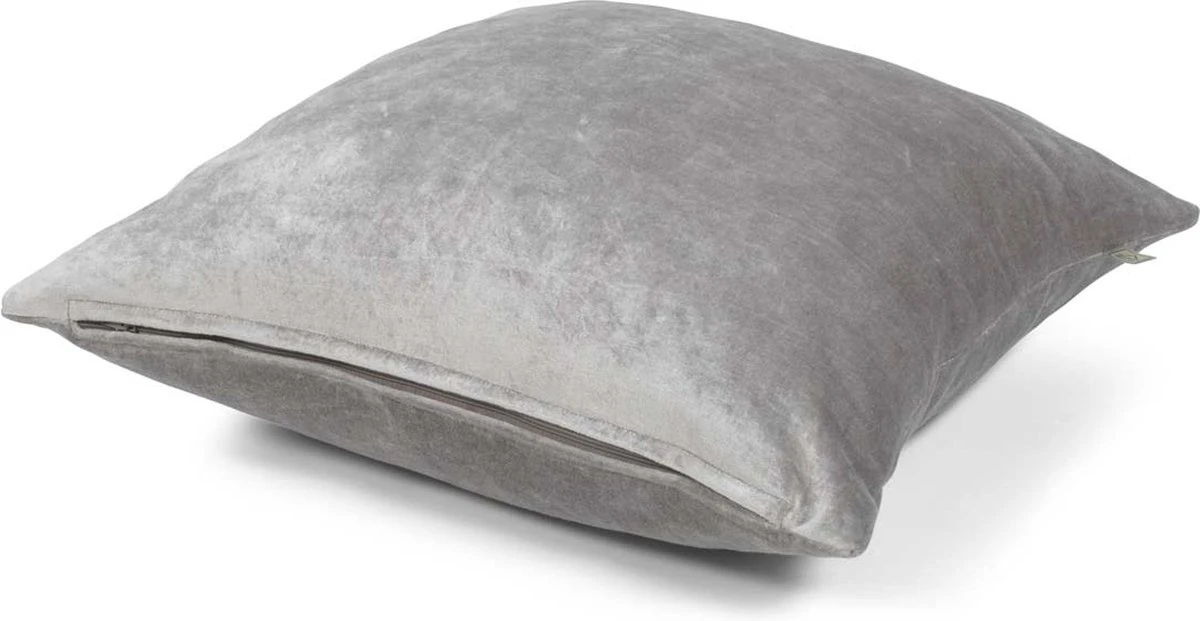 CIDO - Kussenhoes Velvet Midden Grijs 45x45 Cm - Met Rits 6 CIDO - Kussenhoes Velvet Midden Grijs 45x45 Cm - Met Rits - Afbeelding 4