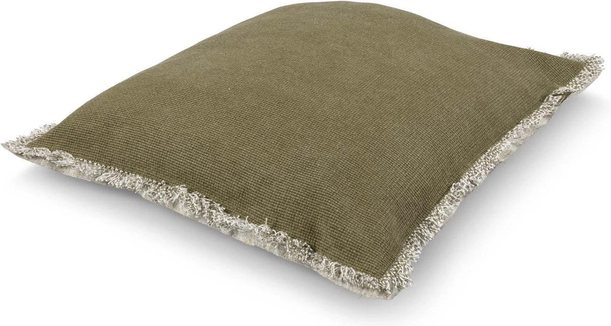 BURTO - Kussenhoes Van Gewassen Katoen Olijf 45x45 Cm - Groen - Exclusief Binnenkussen 11 BURTO - Kussenhoes Van Gewassen Katoen Olijf 45x45 Cm - Groen - Exclusief Binnenkussen - Afbeelding 9