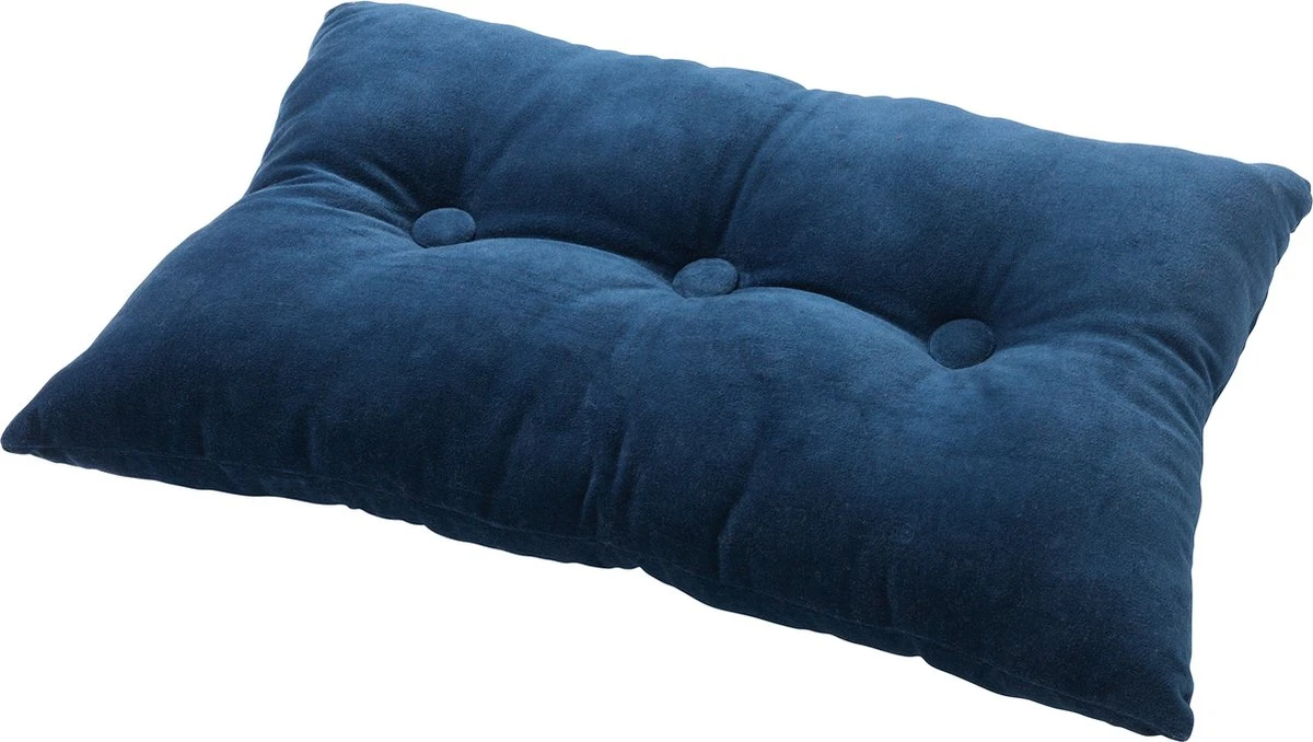 VALERIE - Sierkussen Velvet 40x60 Cm - Insignia Blue - Blauw - Met Knopen - Inclusief Binnenvulling 4 VALERIE - Sierkussen Velvet 40x60 Cm - Insignia Blue - Blauw - Met Knopen - Inclusief Binnenvulling - Afbeelding 2