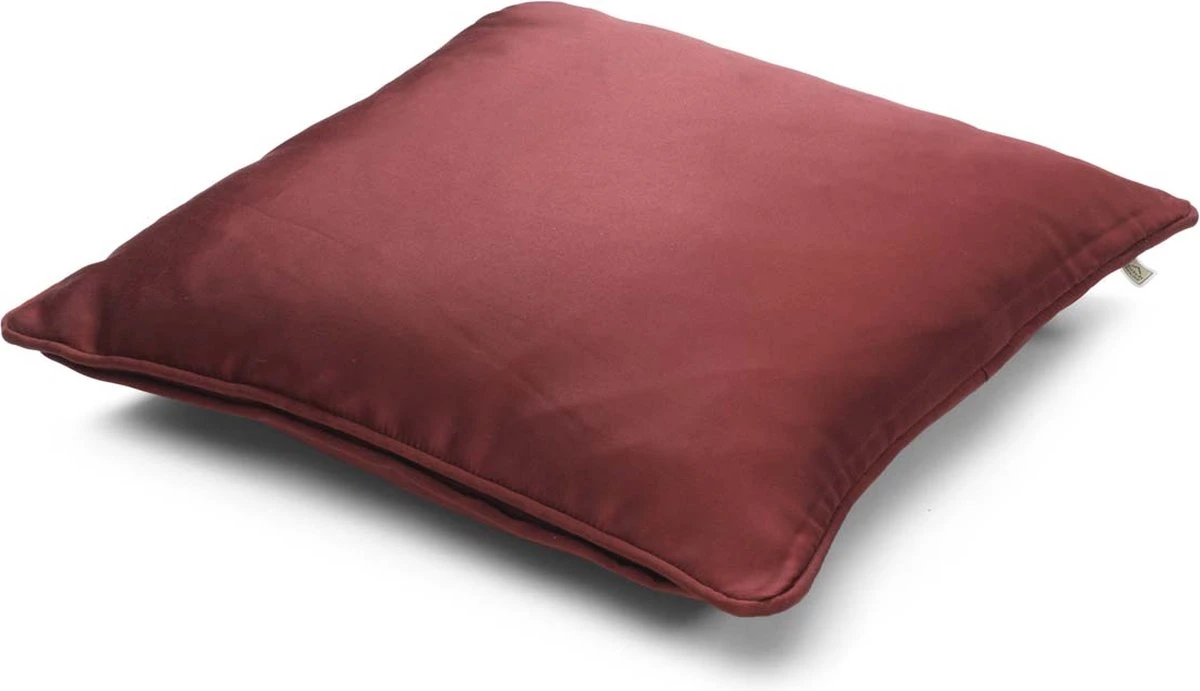 DOVA - Kussenhoes 45x45 Cm - Bordeaux Rood - Met Rits 6 DOVA - Kussenhoes 45x45 Cm - Bordeaux Rood - Met Rits - Afbeelding 4