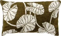 JULES - Sierkussen 30x50 Cm Olive Branch - Groen - Inclusief Binnenvulling