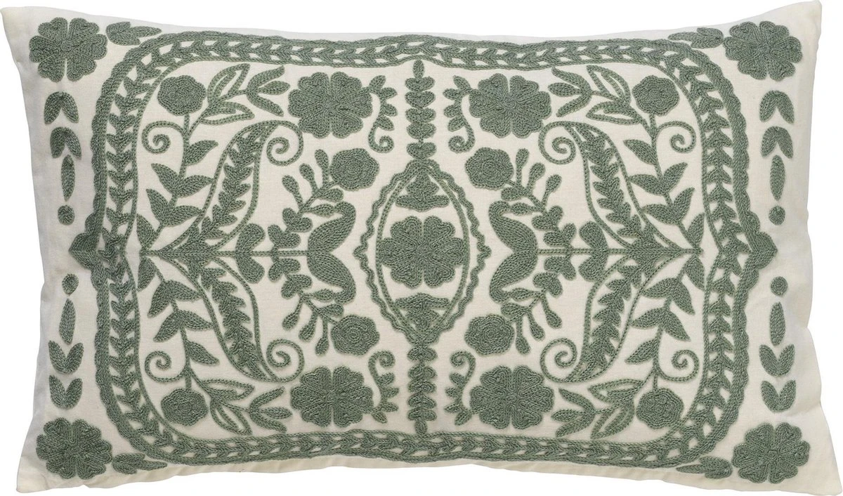 MIMI - Kussenhoes Van Katoen 30x50 Cm - Jadeite - Groen En Wit - Exclusief Binnenkussen 3 MIMI - Kussenhoes Van Katoen 30x50 Cm - Jadeite - Groen En Wit - Exclusief Binnenkussen