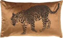 SULA - Sierkussen Met Dierenprint 30x50 Cm Tobacco Brown - Bruin - Inclusief Binnenvulling