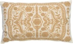 MIMI - Kussenhoes Van Katoen Tobacco Brown 30x50 Cm - Bruin En Wit - Exclusief Binnenkussen