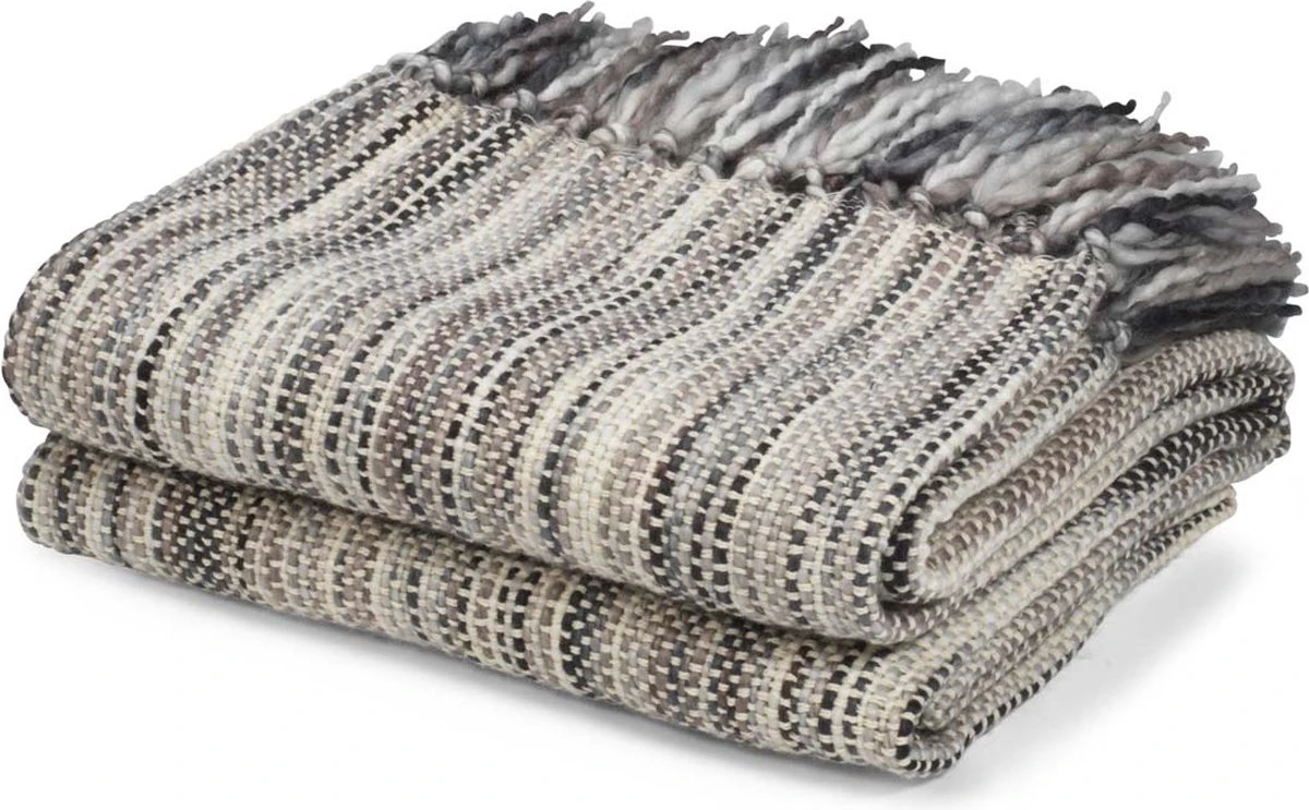 Dutch Decor - SUNIL - Plaid 130x180 Cm - Zand - Beige - Bruin - Grijs - Deken 3 Dutch Decor - SUNIL - Plaid 130x180 Cm - Zand - Beige - Bruin - Grijs - Deken