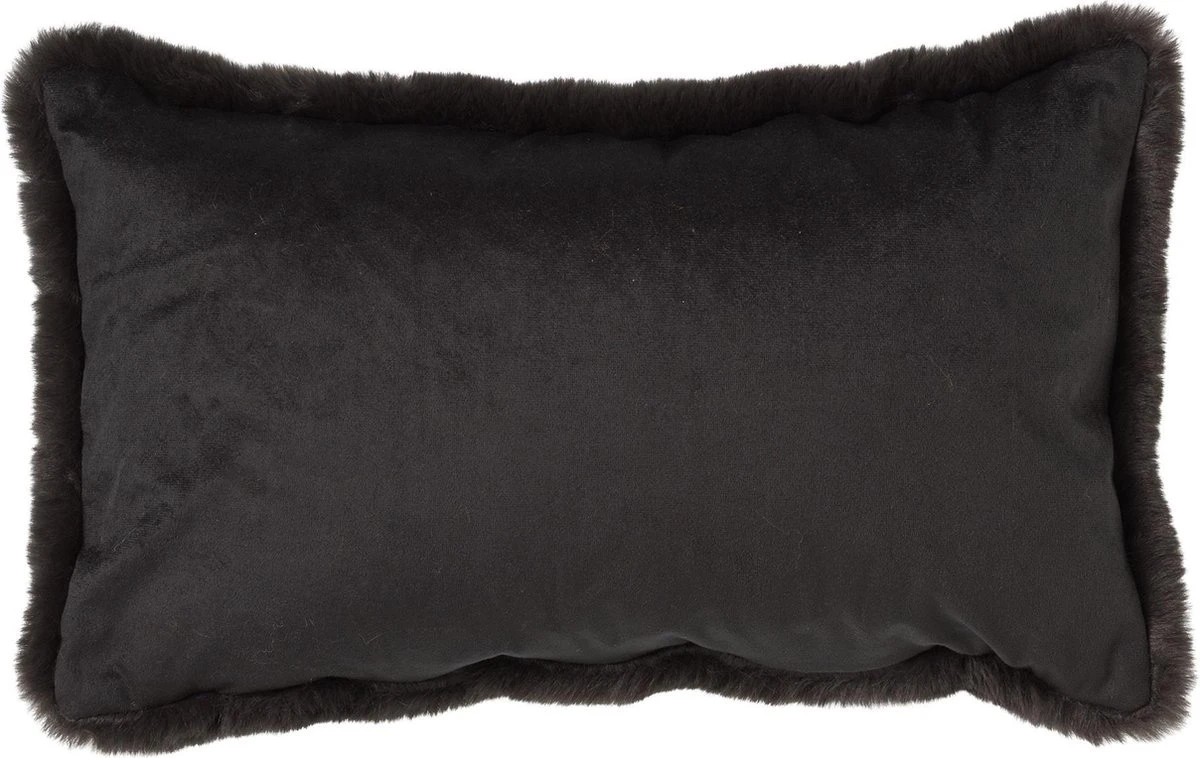 ZAYA - Sierkussen Unikleur 30x50 Cm - Raven - Zwart - Inclusief Binnenvulling 4 ZAYA - Sierkussen Unikleur 30x50 Cm - Raven - Zwart - Inclusief Binnenvulling - Afbeelding 2