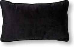 FINN - Kussenhoes Velvet 30x50 Cm - Raven - Zwart - Met Rits