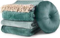 Dutch Decor - ELODIE - Plaid 140x180 Cm - Sagebrush Green - Lichtgroen & Beige - Franjes - Geometrisch Patroon - Deken -Dutch Decor 1200x775 1