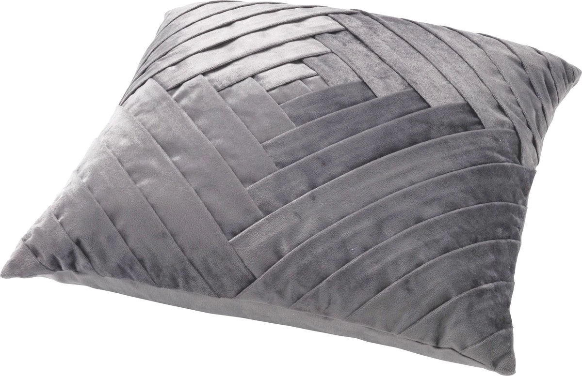 PHILLY - Kussenhoes Velvet 45x45 Cm - Charcoal Gray - Antraciet - Exclusief Binnenkussen 5 PHILLY - Kussenhoes Velvet 45x45 Cm - Charcoal Gray - Antraciet - Exclusief Binnenkussen - Afbeelding 3