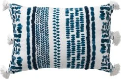 CUBAAN - Sierkussen Van Katoen 40x60 Cm Provincial Blue - Blauw - Inclusief Binnenvulling