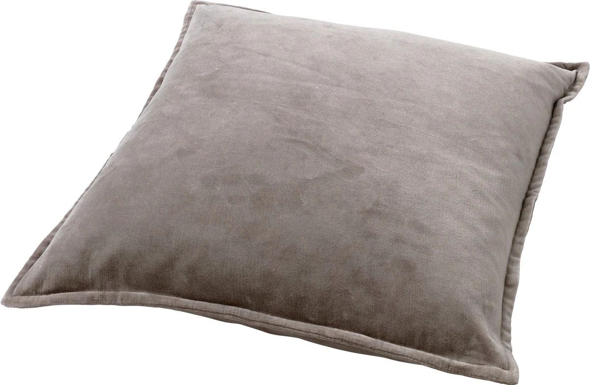 Set Van 2 Kussenhoezen - Dutch Decor CAITH - 50x50 Cm - Velvet - Driftwood - Taupe - Unikleur 4 Set Van 2 Kussenhoezen - Dutch Decor CAITH - 50x50 Cm - Velvet - Driftwood - Taupe - Unikleur - Afbeelding 2