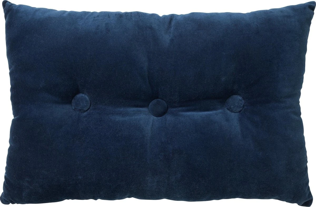 VALERIE - Sierkussen Velvet 40x60 Cm - Insignia Blue - Blauw - Met Knopen - Inclusief Binnenvulling 3 VALERIE - Sierkussen Velvet 40x60 Cm - Insignia Blue - Blauw - Met Knopen - Inclusief Binnenvulling