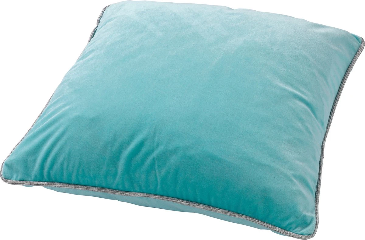 FINN - Kussenhoes Velvet 45x45 Cm - Antigua Sand - Blauw Met Glitterbies - Exclusief Binnenkussen 4 FINN - Kussenhoes Velvet 45x45 Cm - Antigua Sand - Blauw Met Glitterbies - Exclusief Binnenkussen - Afbeelding 2