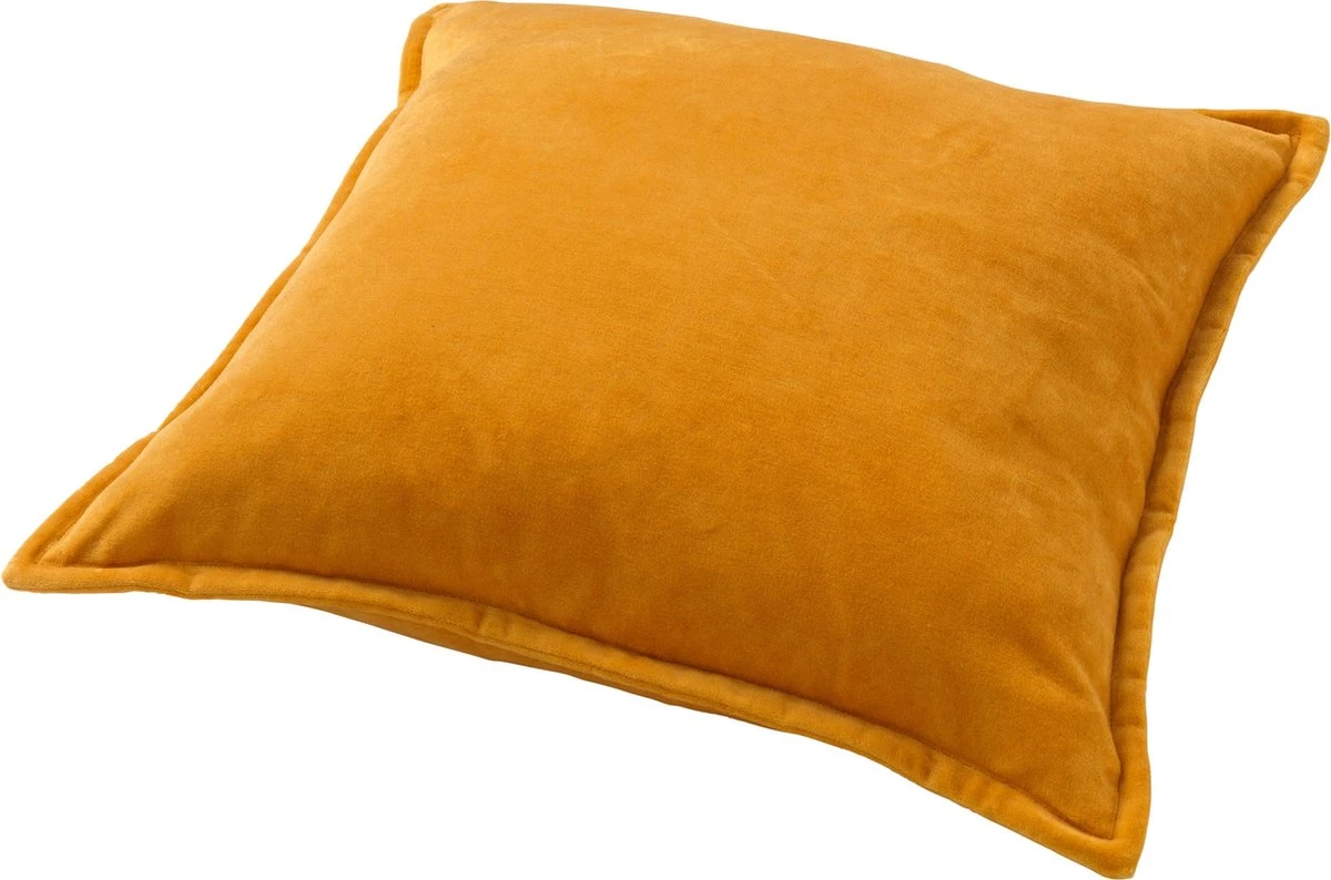 CAITH - Kussenhoes Velvet 100% Katoen 50x50 Cm - Golden Glow - Geel - Exclusief Binnenkussen 4 CAITH - Kussenhoes Velvet 100% Katoen 50x50 Cm - Golden Glow - Geel - Exclusief Binnenkussen - Afbeelding 2