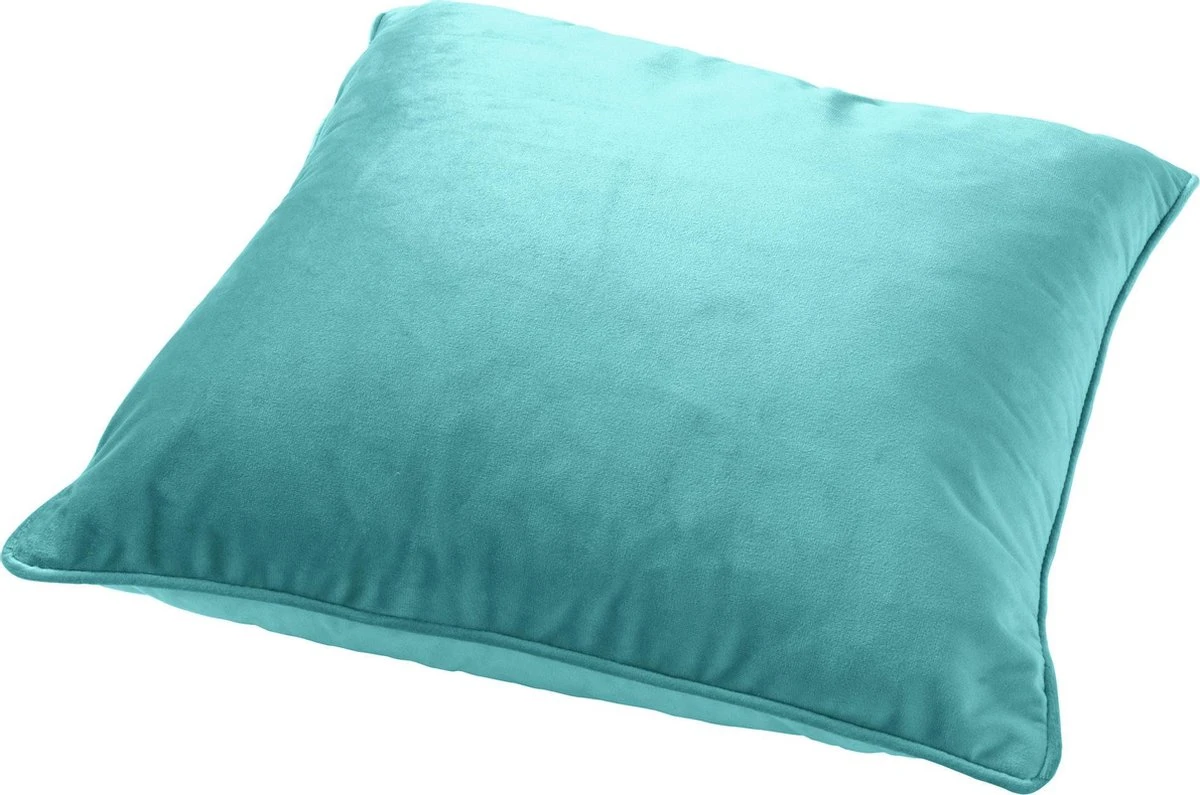 FINN - Kussenhoes Velvet 60x60 Cm - Antigua Sand - Blauw - Exclusief Binnenkussen 4 FINN - Kussenhoes Velvet 60x60 Cm - Antigua Sand - Blauw - Exclusief Binnenkussen - Afbeelding 2