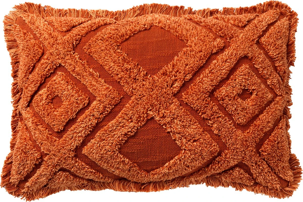 BOHO - Kussenhoes Van Katoen 40x60 Cm Potters Clay - Oranje - Exclusief Binnenkussen 3 BOHO - Kussenhoes Van Katoen 40x60 Cm Potters Clay - Oranje - Exclusief Binnenkussen