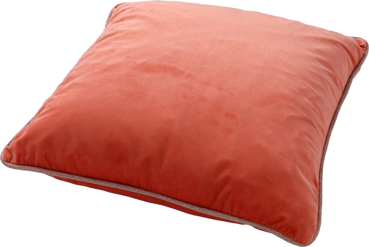 FINN - Sierkussen Velvet 45x45 Cm - Coral - Koraalroze - Met Glitterbies - Inclusief Binnenvulling 4 FINN - Sierkussen Velvet 45x45 Cm - Coral - Koraalroze - Met Glitterbies - Inclusief Binnenvulling - Afbeelding 2