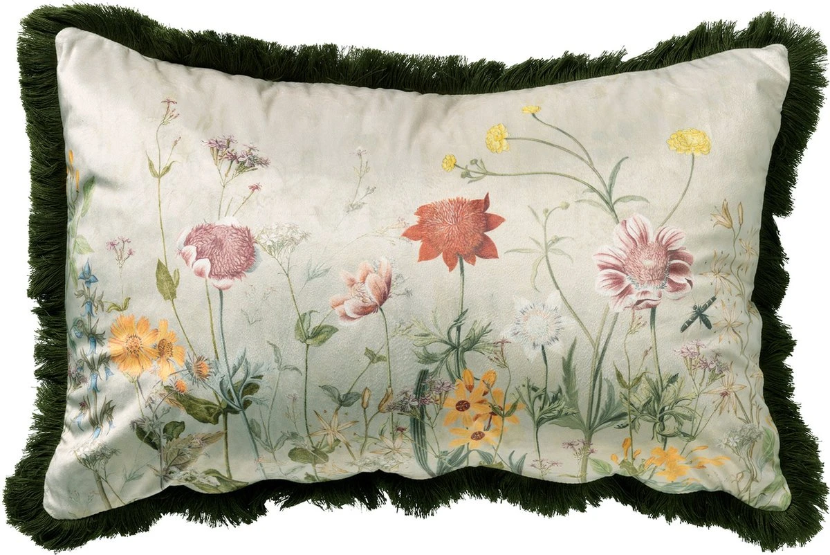 POSSY - Sierkussen Met Bloemenpatroon 40x60 Cm Chive - Groen - Inclusief Binnenvulling 3 POSSY - Sierkussen Met Bloemenpatroon 40x60 Cm Chive - Groen - Inclusief Binnenvulling