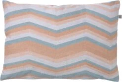 FIEN - Sierkussen 40x60 Cm - Lichtgrijs - Roze- Blauw - Pasteltint - Streepjes - Inclusief Binnenkussen