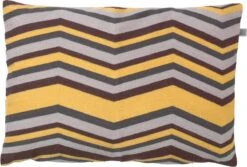 FIEN - Kussenhoes 40x60 Cm - Zand - Geel - Bruin - Grijs - Retro - Streepjes - Met Rits