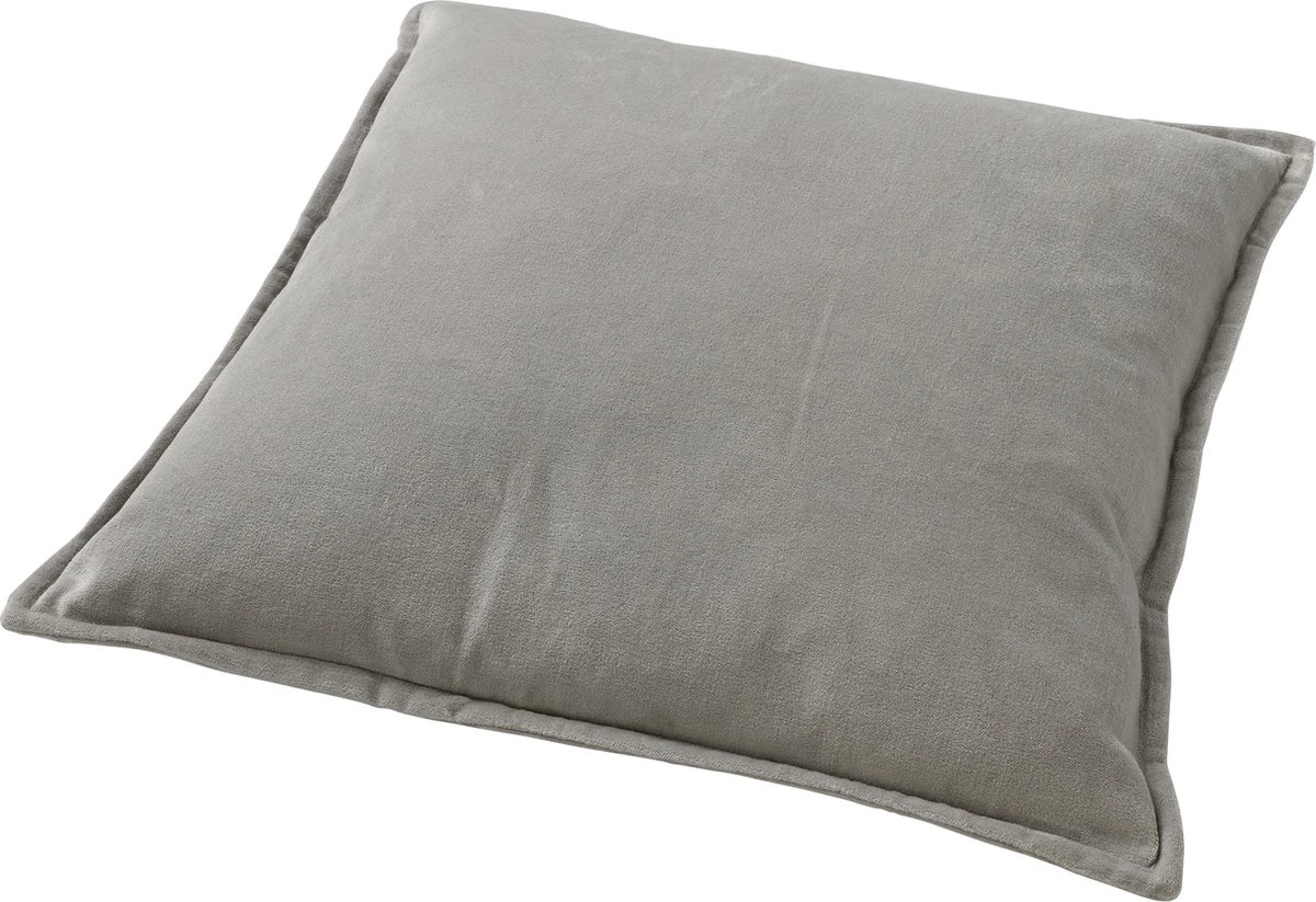 Set Van 2 Kussenhoezen - Dutch Decor CAITH - 50x50 Cm - Velvet - Micro Chip - Lichtgrijs - Unikleur 5 Set Van 2 Kussenhoezen - Dutch Decor CAITH - 50x50 Cm - Velvet - Micro Chip - Lichtgrijs - Unikleur - Afbeelding 3