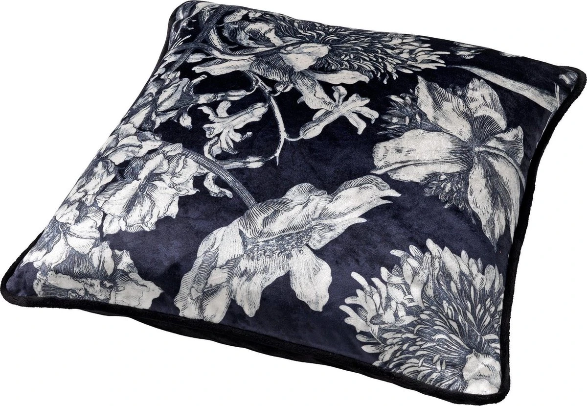 LAUREN - Sierkussen Velvet Raven 45x45 Cm - Zwart - Inclusief Binnenvulling 5 LAUREN - Sierkussen Velvet Raven 45x45 Cm - Zwart - Inclusief Binnenvulling - Afbeelding 3