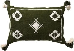 Dutch Decor ZUCO - Sierkussen Van Katoen 40x60 Cm Chive - Groen - Inclusief Binnenkussen