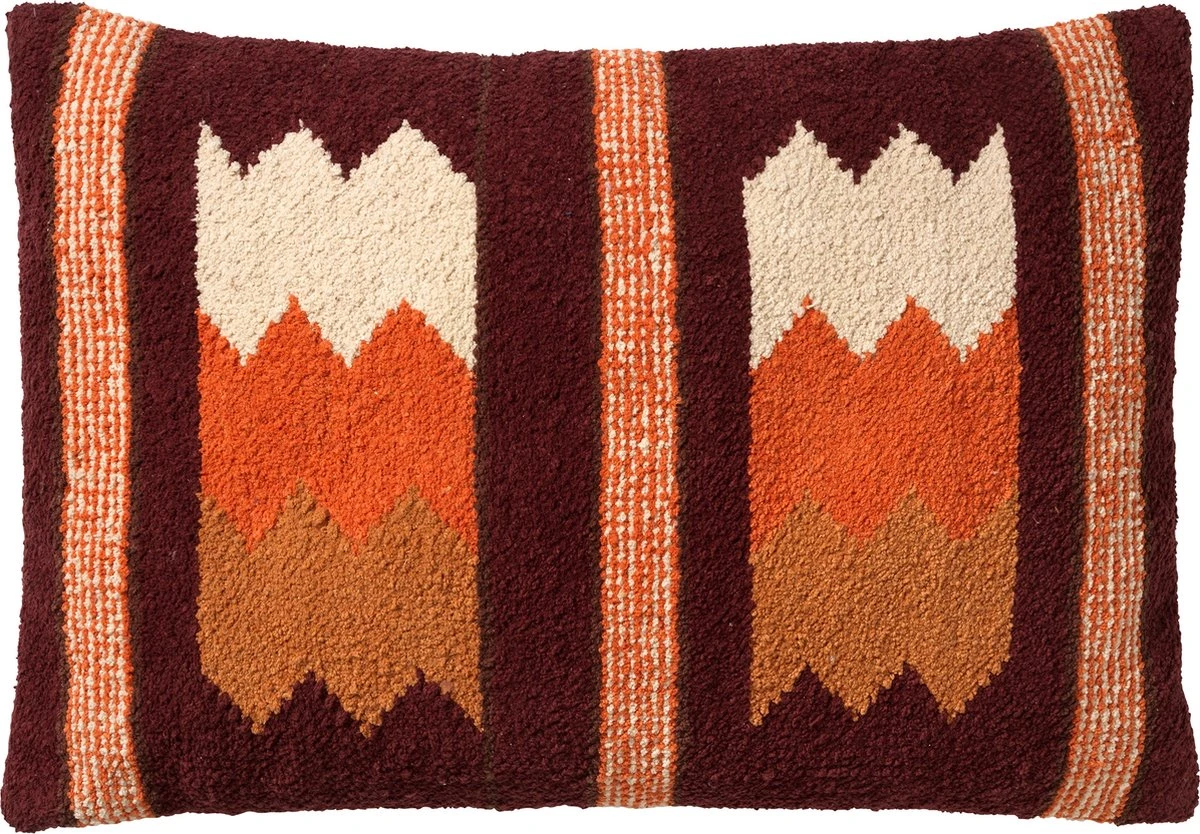 LINO - Kussenhoes Kelim Merlot 40x60 Cm - Rood - Exclusief Binnenkussen 3 LINO - Kussenhoes Kelim Merlot 40x60 Cm - Rood - Exclusief Binnenkussen