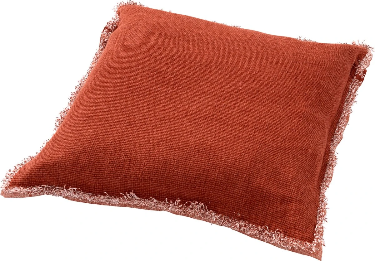 BURTO - Kussenhoes Van Gewassen Katoen Potters Clay 60x60 Cm - Oranje - Exclusief Binnenkussen 11 BURTO - Kussenhoes Van Gewassen Katoen Potters Clay 60x60 Cm - Oranje - Exclusief Binnenkussen - Afbeelding 9