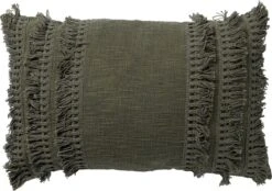 FARA - Sierkussen Katoen 40x60 Cm Chive - Groen - Inclusief Binnenvulling