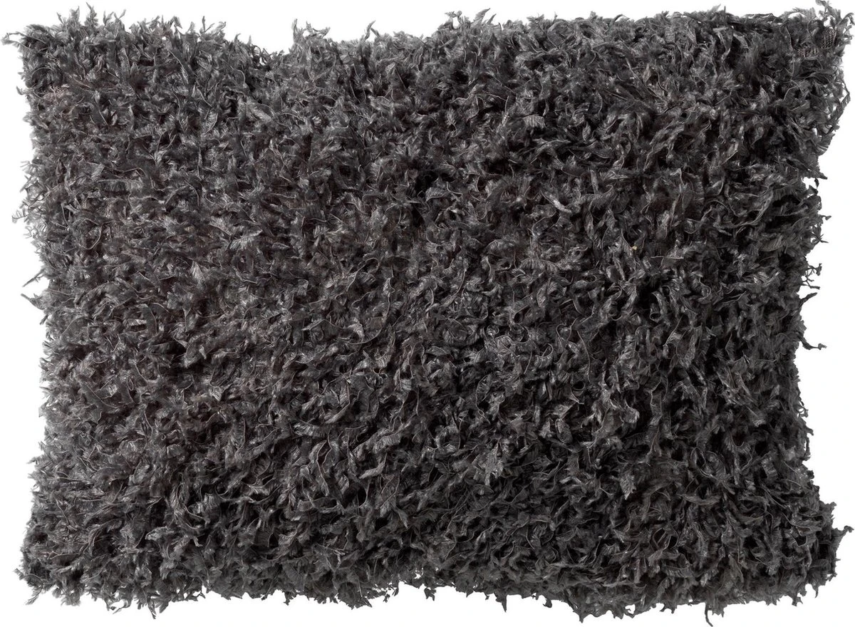 VEERA - Sierkussen Met Imitatiebont Charcoal Grey 30x50 Cm - Grijs - Inclusief Binnenvulling 3 VEERA - Sierkussen Met Imitatiebont Charcoal Grey 30x50 Cm - Grijs - Inclusief Binnenvulling
