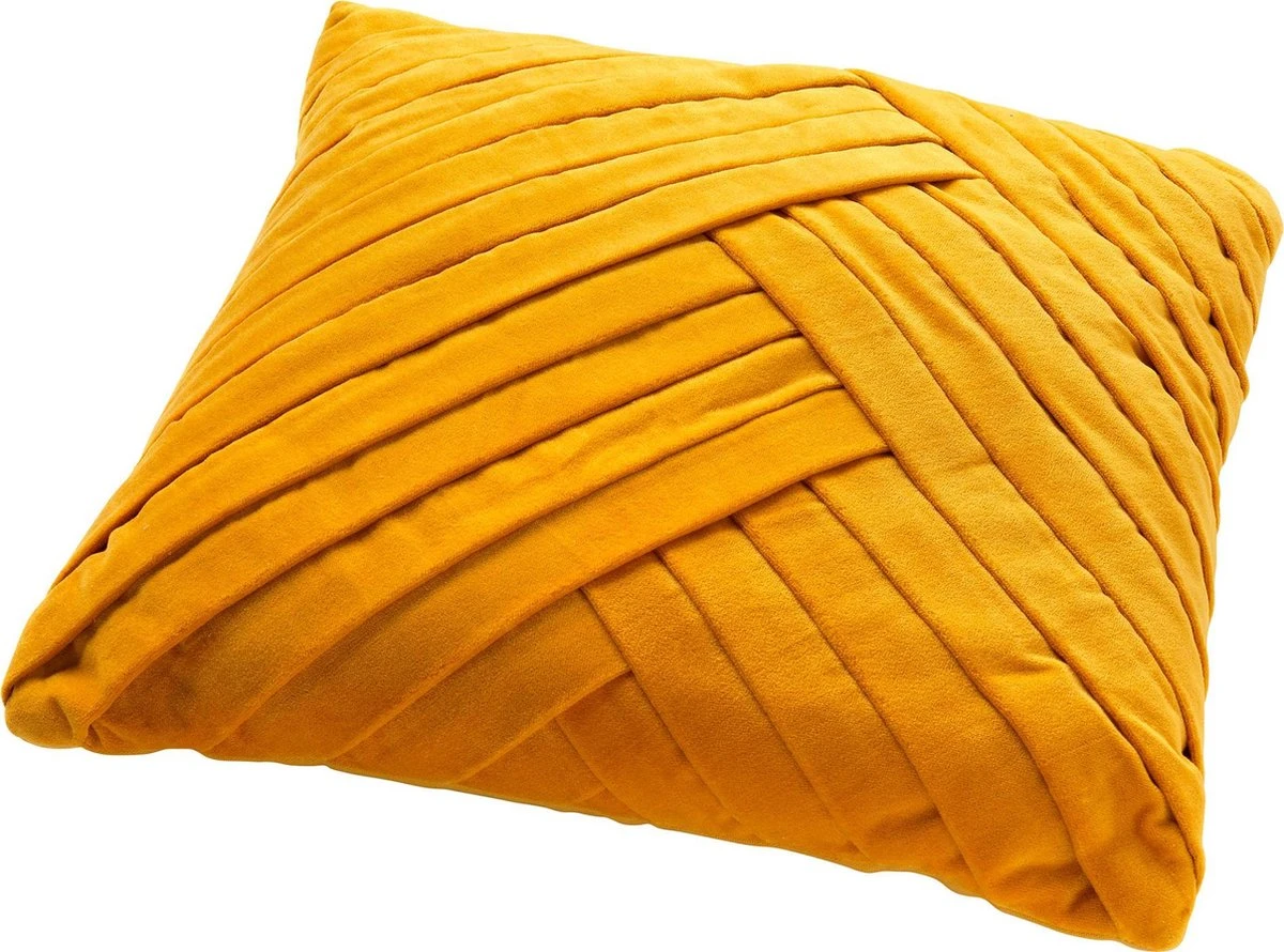 GIDI - Kussenhoes Velvet 45x45 Cm - Golden Glow - Geel - Exclusief Binnenkussen 8 GIDI - Kussenhoes Velvet 45x45 Cm - Golden Glow - Geel - Exclusief Binnenkussen - Afbeelding 6