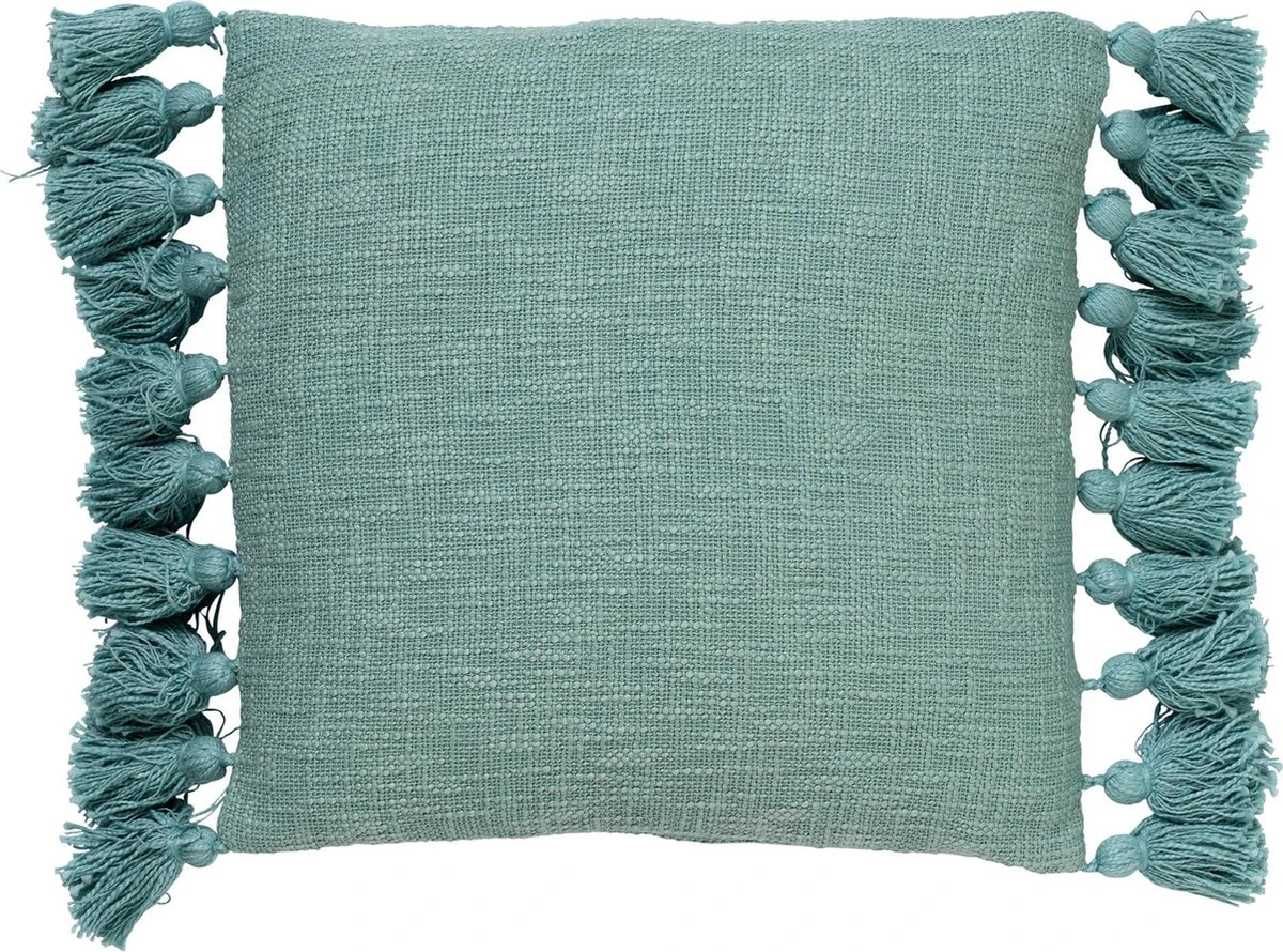 Dutch Decor RUBY - Sierkussen Katoen 45x45 Cm - Jadeite - Lichtgroen - Kussentje Met Flosjes - Inclusief Binnenkussen 3 Dutch Decor RUBY - Sierkussen Katoen 45x45 Cm - Jadeite - Lichtgroen - Kussentje Met Flosjes - Inclusief Binnenkussen