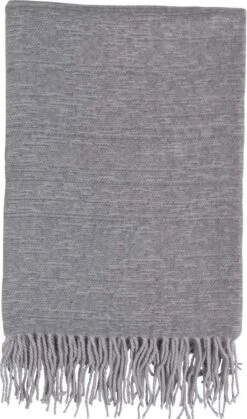 Dutch Decor - FONS - Plaid 130x180 Cm - Grijs - Franjes - Deken -Dutch Decor 707x1200