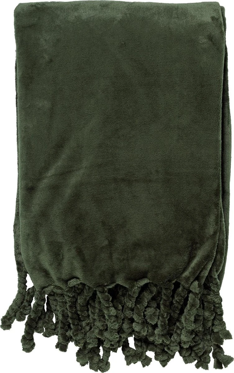 Dutch Decor - FLORIJN - Plaid Fleece 150x200 Cm - Mountain View - Donkergroen - Superzacht - Met Franjes - Deken 3 Dutch Decor - FLORIJN - Plaid Fleece 150x200 Cm - Mountain View - Donkergroen - Superzacht - Met Franjes - Deken