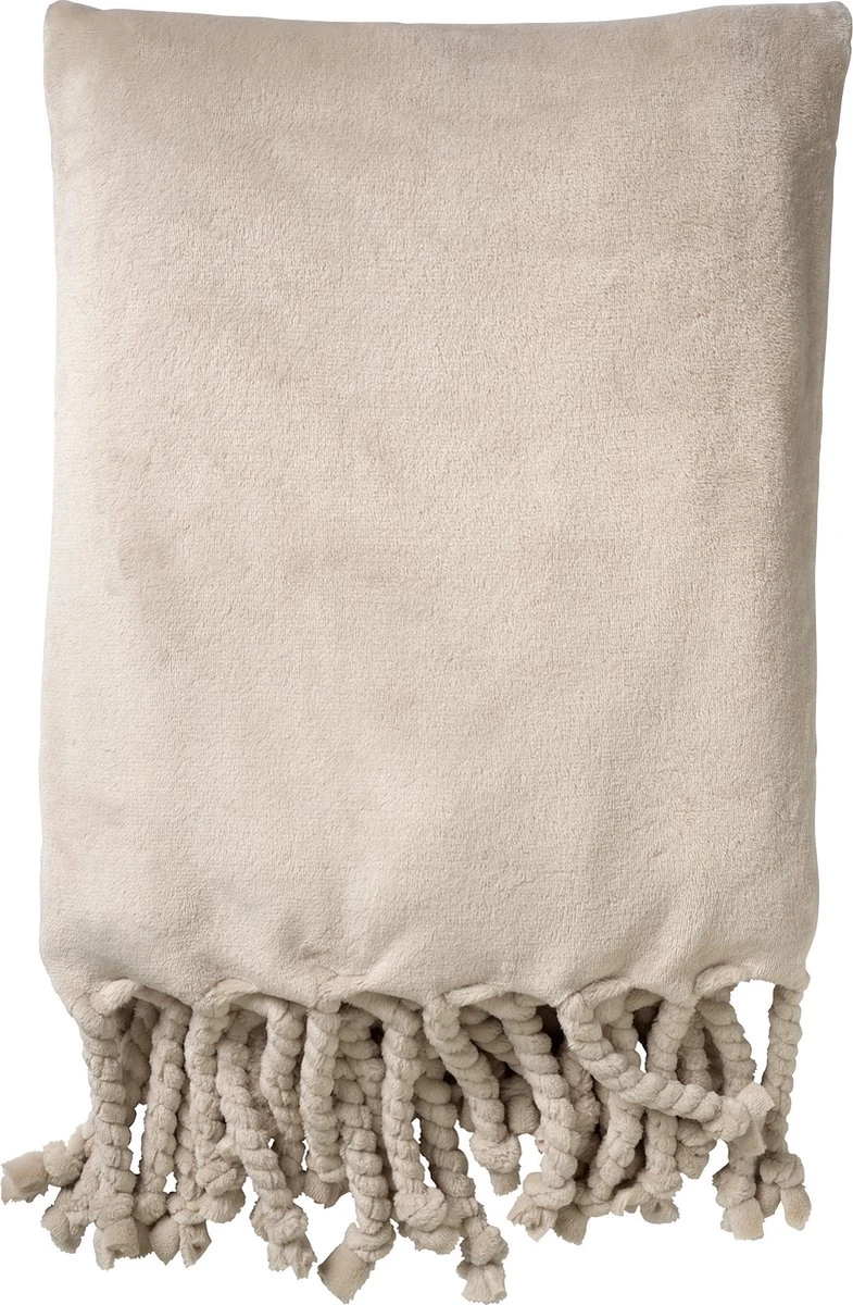 Dutch Decor - FLORIJN - Plaid Fleece 150x200 Cm - Pumice Stone - Beige - Superzacht - Met Franjes - Deken 3 Dutch Decor - FLORIJN - Plaid Fleece 150x200 Cm - Pumice Stone - Beige - Superzacht - Met Franjes - Deken