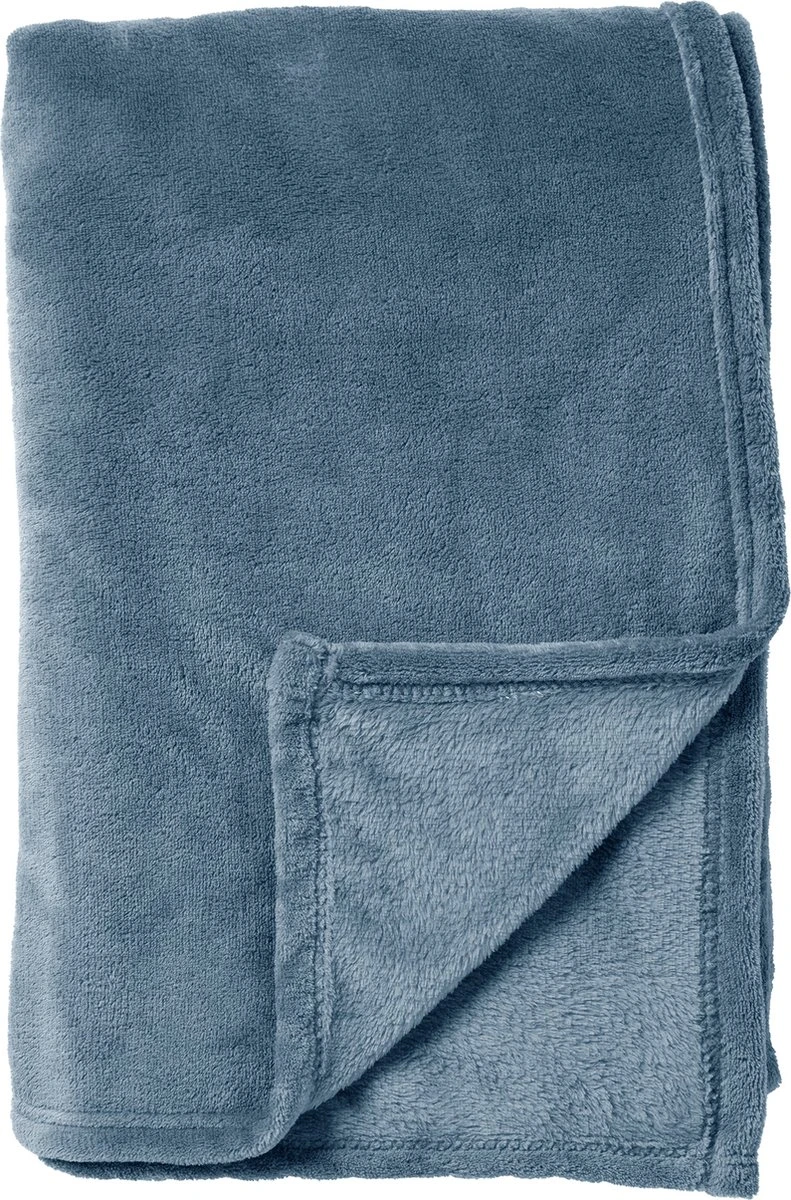 Dutch Decor - HARVEY - Plaid Fleece 150x200 Cm - Provincial Blue - Blauw - Superzacht - Deken 3 Dutch Decor - HARVEY - Plaid Fleece 150x200 Cm - Provincial Blue - Blauw - Superzacht - Deken
