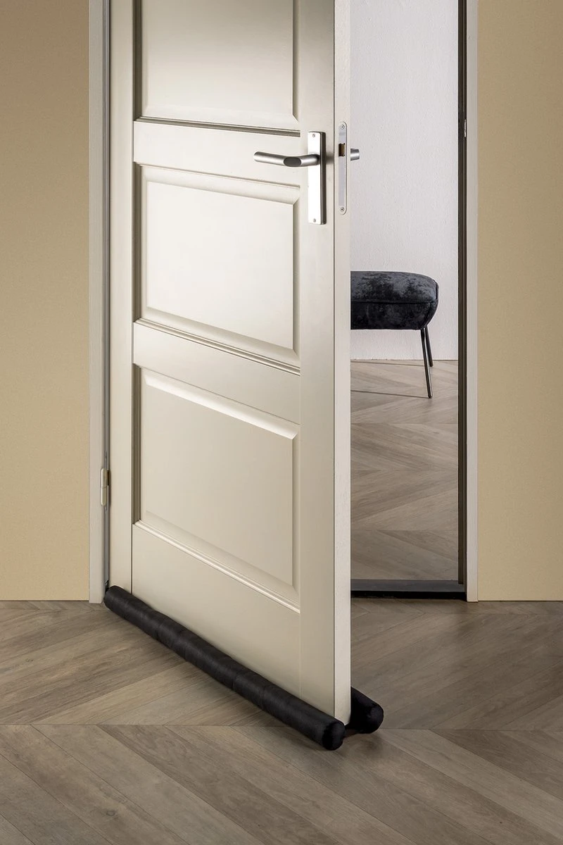 Dutch Decor - TITO - Dubbele Tochtstopper - 80x16 Cm - Raven - Zwart - Hoogte 5 Cm - Tochtrol Voor Binnen - Tochthond - Tochtkussen 4 Dutch Decor - TITO - Dubbele Tochtstopper - 80x16 Cm - Raven - Zwart - Hoogte 5 Cm - Tochtrol Voor Binnen - Tochthond - Tochtkussen - Afbeelding 2