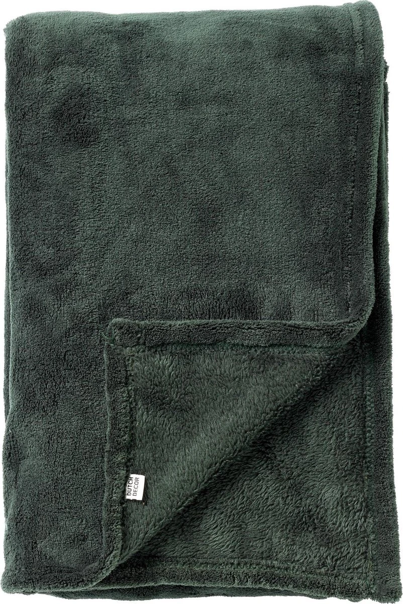 Dutch Decor - HARVEY - Plaid Fleece 150x200 Cm - Mountain View - Donkergroen - Superzacht - Deken 3 Dutch Decor - HARVEY - Plaid Fleece 150x200 Cm - Mountain View - Donkergroen - Superzacht - Deken