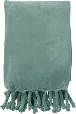 Dutch Decor - FLORIJN - Plaid Fleece 150x200 Cm - Jadeite - Lichtgroen - Superzacht - Met Franjes - Deken